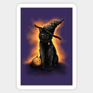 Cute Spooky Witch's Cat | Black Halloween Cat Sticker